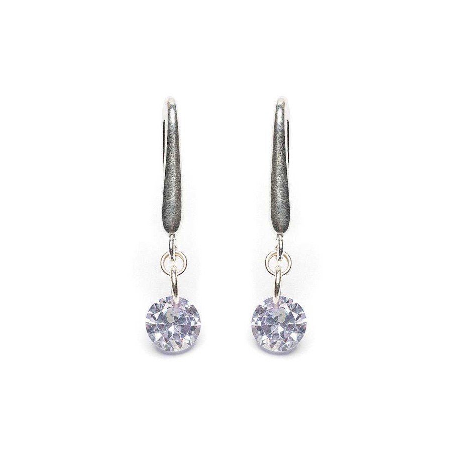 Earrings Simply Whispers | Sterling Silver Purple Zirconia French Hook Earrings