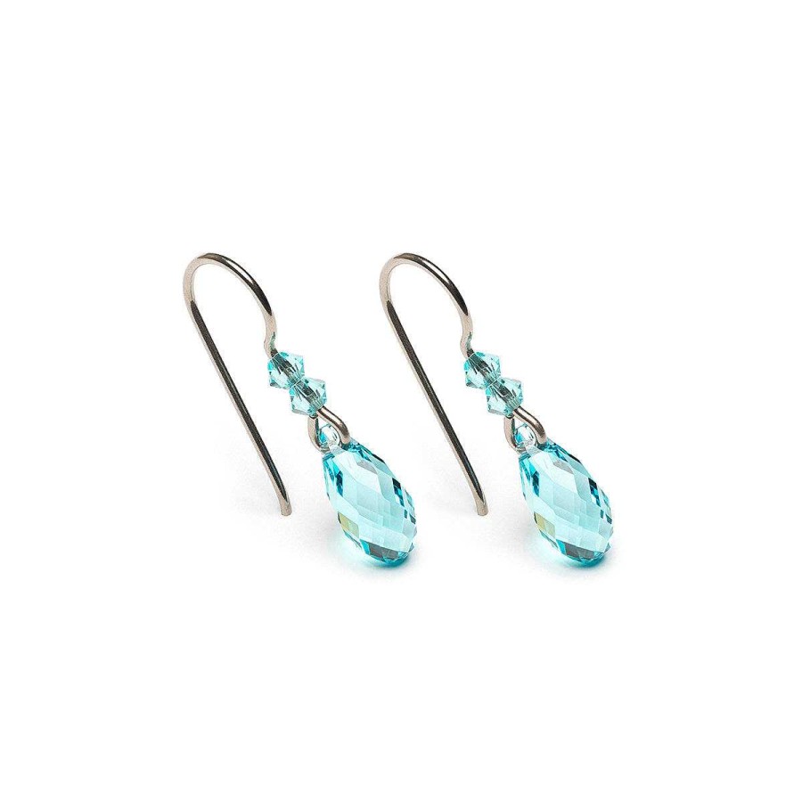 Earrings Simply Whispers | Turquoise Crystal Titanium Earrings