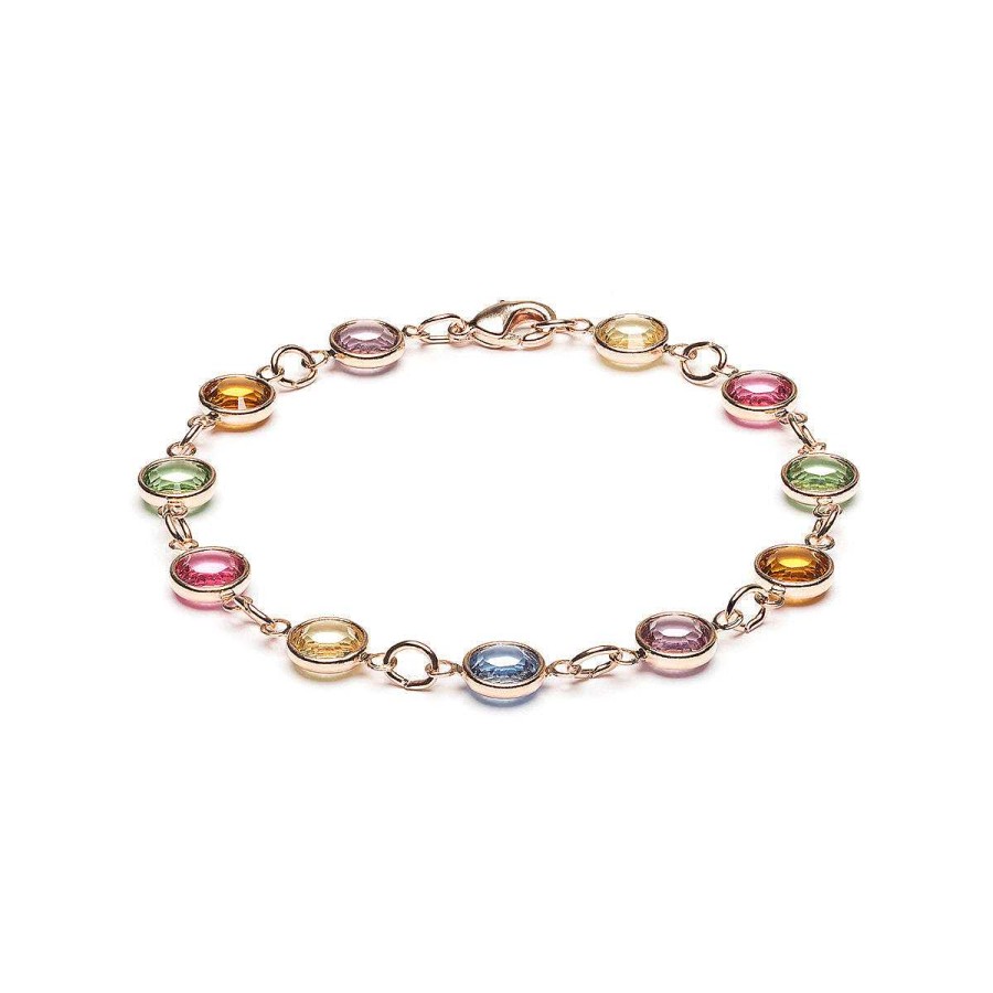 Bracelets Simply Whispers | Rainbow Crystal Rose Gold Plated Bracelet