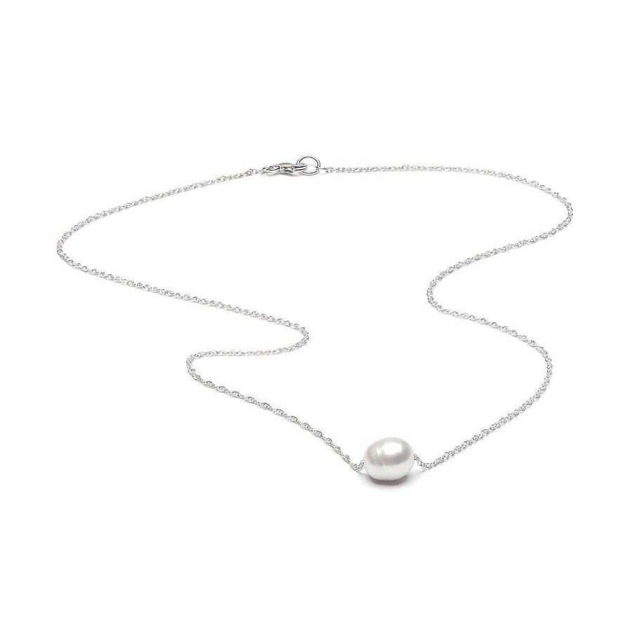 Necklaces Simply Whispers | Sterling Silver Necklace With Freshwater Pearl Pendant