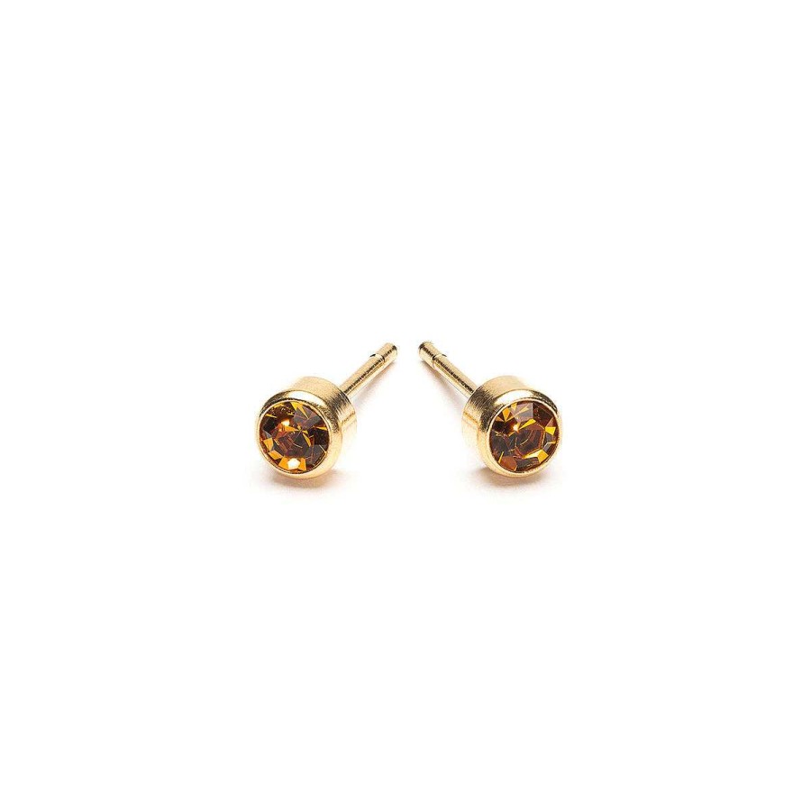 Earrings Simply Whispers | November Birthstone 14K Gold Plated Earrings