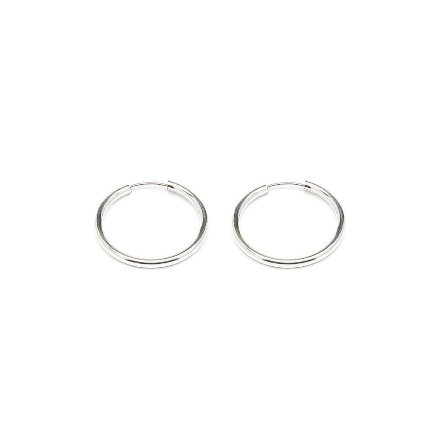 Earrings Simply Whispers | Silver Medium Endless Hoop Earrings