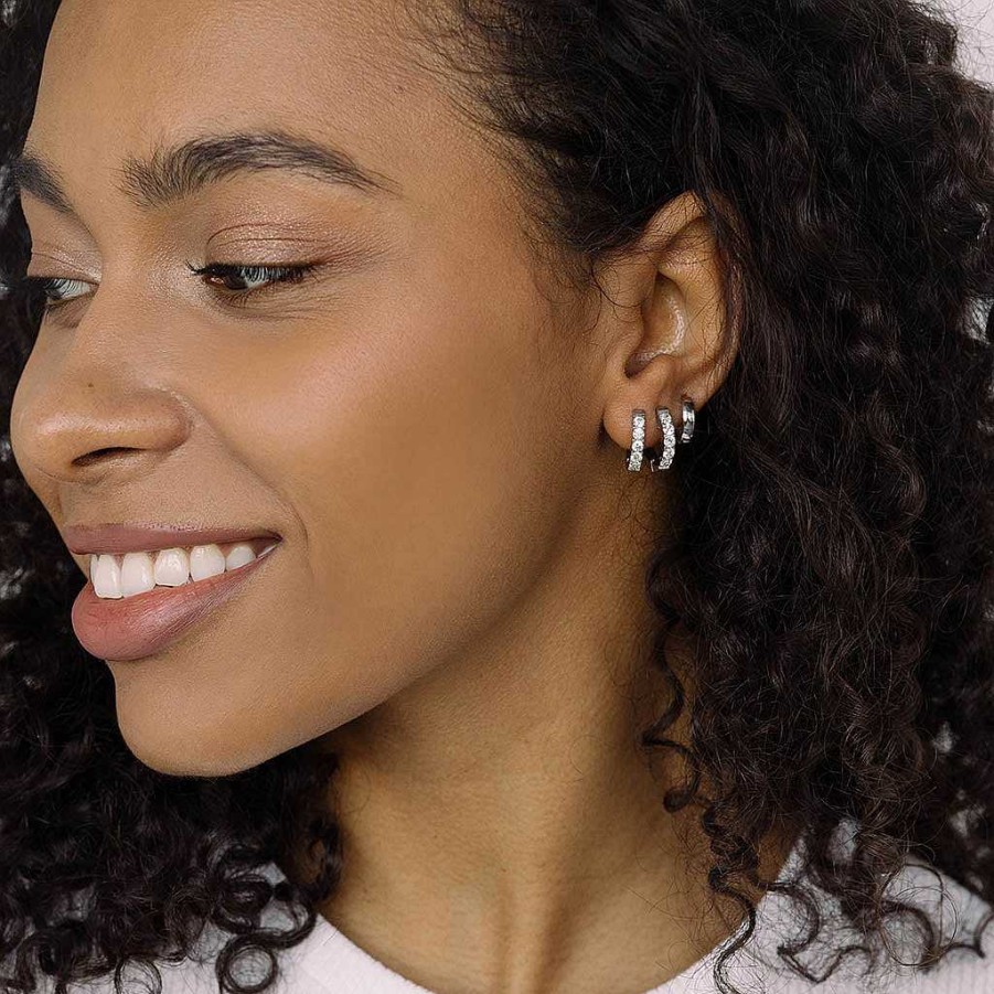 Earrings Simply Whispers | Silver Mini Huggie Earrings