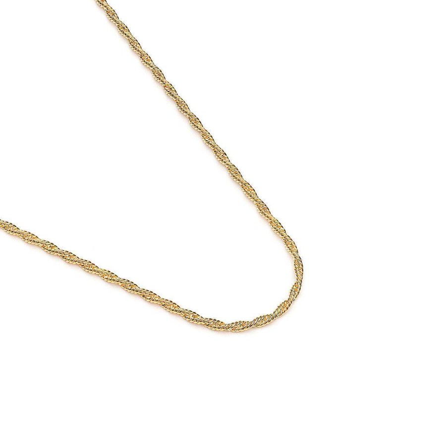 Necklaces Simply Whispers | Gold Plated 18 Inch Thin Rope Chain Necklace