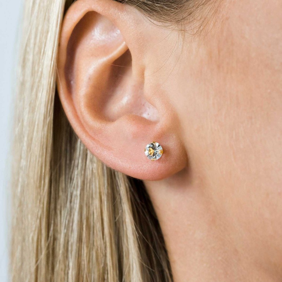 Earrings Simply Whispers | April Birthstone 5Mm Earrings