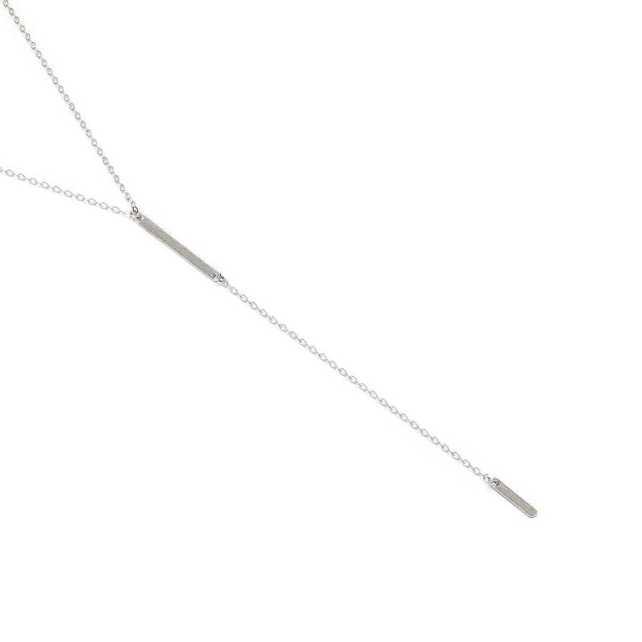 Necklaces Simply Whispers | Sterling Silver Necklace With Bar Pendant