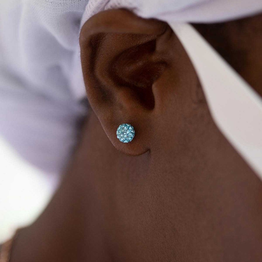 Earrings Simply Whispers | Medium Aqua Pave Earrings