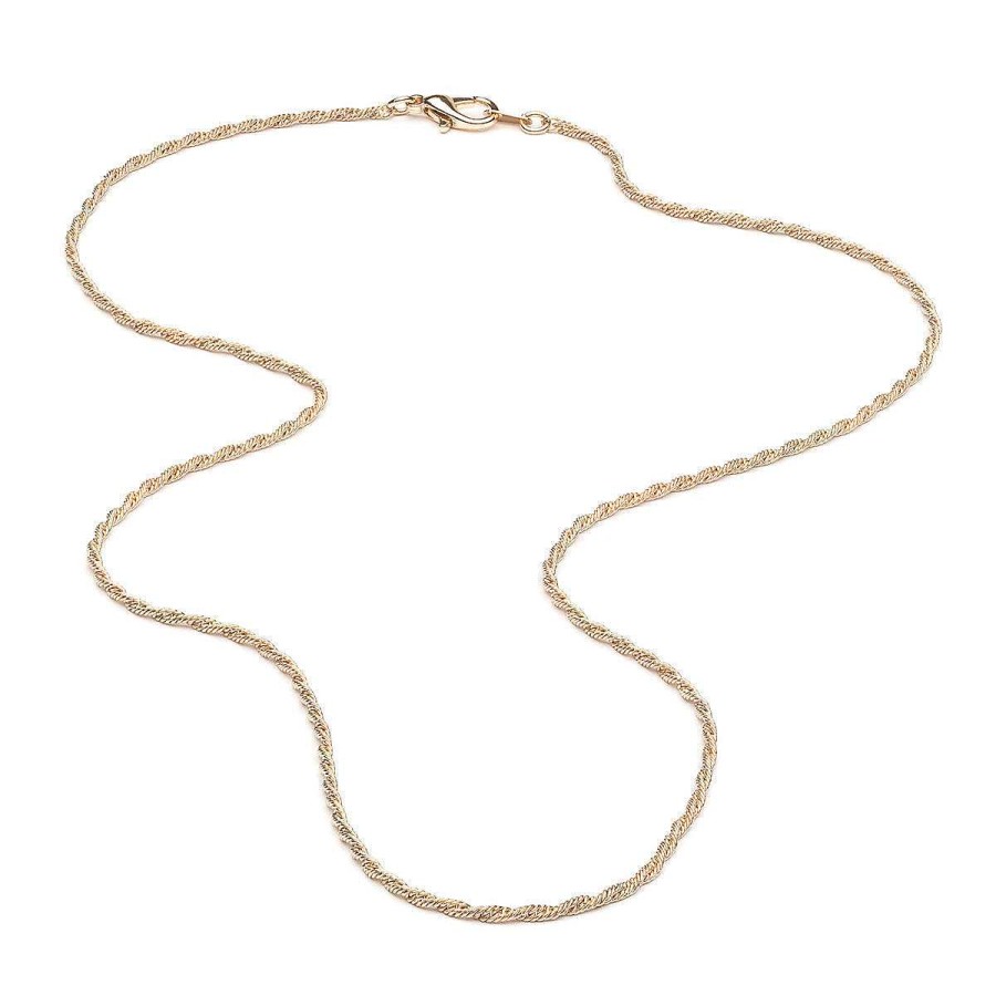 Necklaces Simply Whispers | Gold Plated 20 Inch Thin Rope Chain Necklace