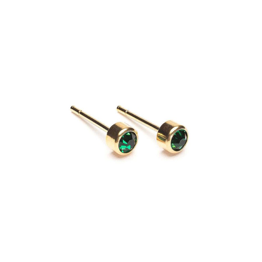 Earrings Simply Whispers | May Birthstone 14K Gold Plated Earrings