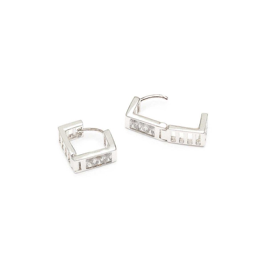 Earrings Simply Whispers | Rhombus Crystal Huggie Earrings