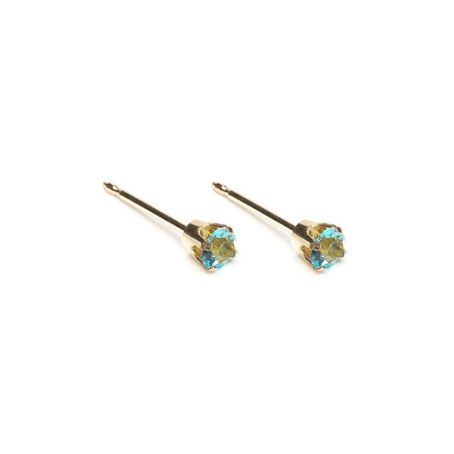 Earrings Simply Whispers | 14K Gold Earrings March Birthstone