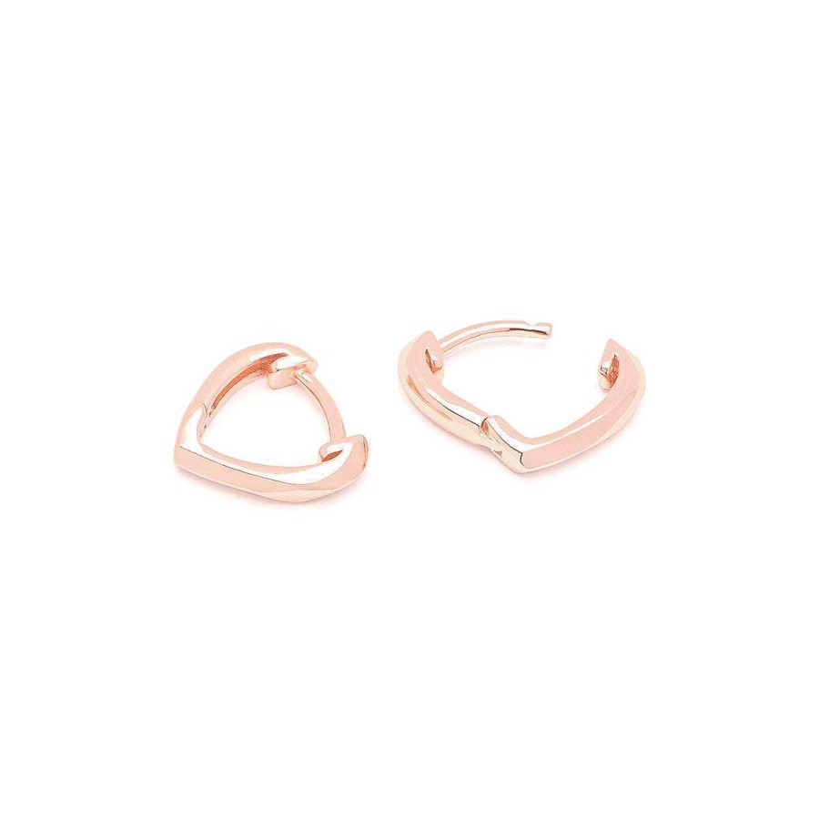 Earrings Simply Whispers | Heart Shaped Huggie Hoops