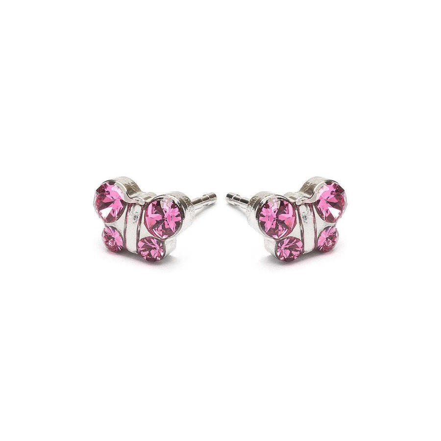 Earrings Simply Whispers | Pink Crystal Butterfly Earrings