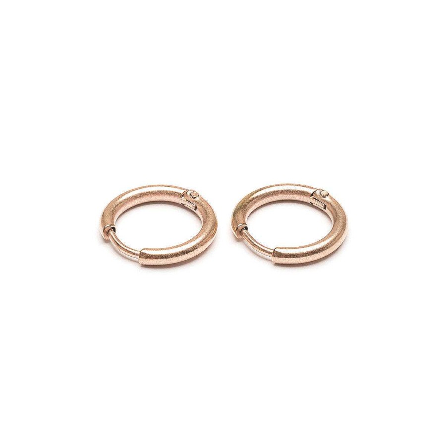 Earrings Simply Whispers | Small Huggies Rose Gold Plated