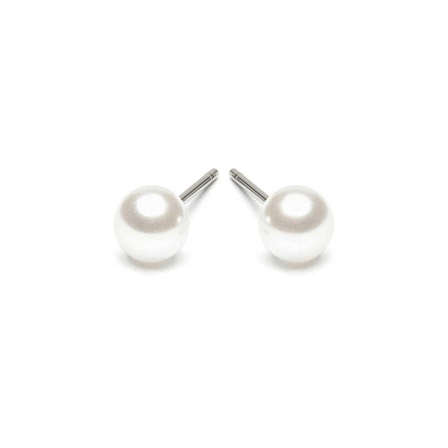 Earrings Simply Whispers | White Pearl 5Mm Stud Earrings