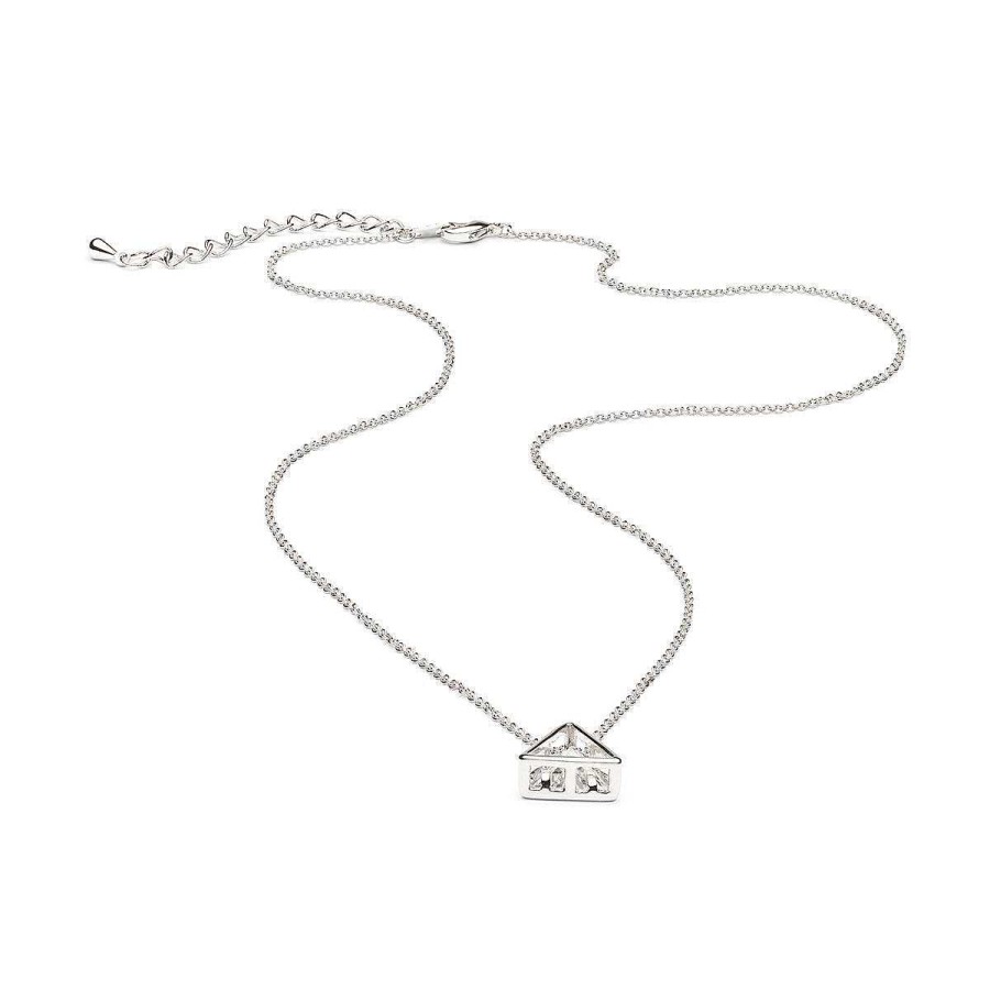 Necklaces Simply Whispers | Silver Plated Crystal Triangle Pendant Necklace