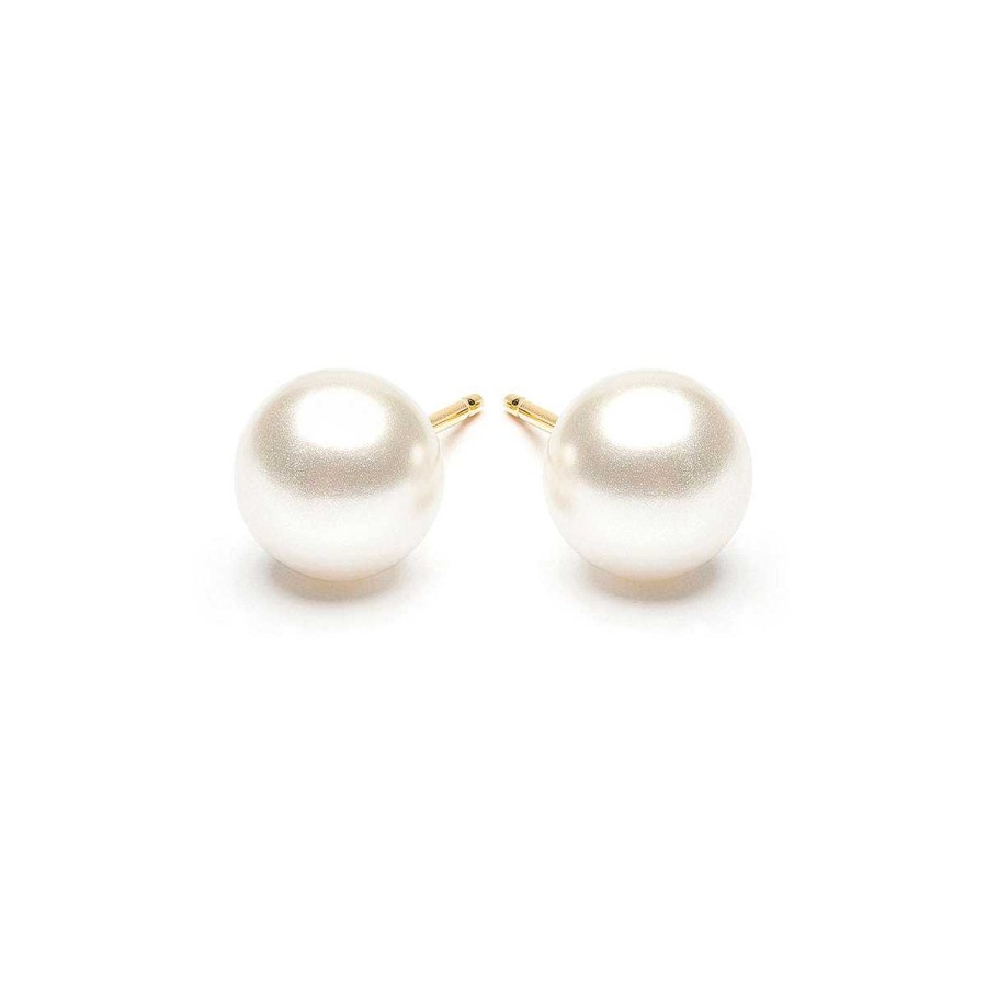 Earrings Simply Whispers | Pearl Stud Earrings 7Mm Gold Plated