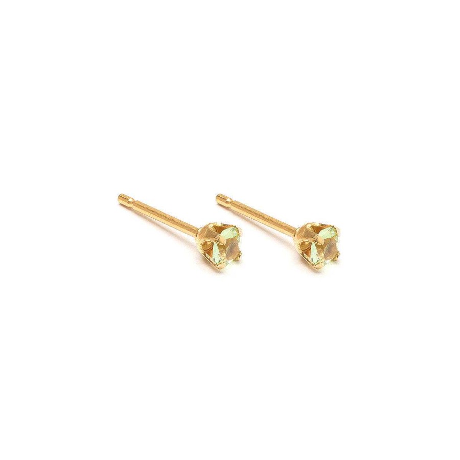 Earrings Simply Whispers | August Birthstone 14K Gold Plated Stud Earrings