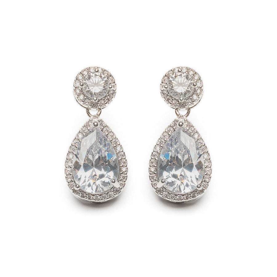 Earrings Simply Whispers | White Crystal Drop Earrings