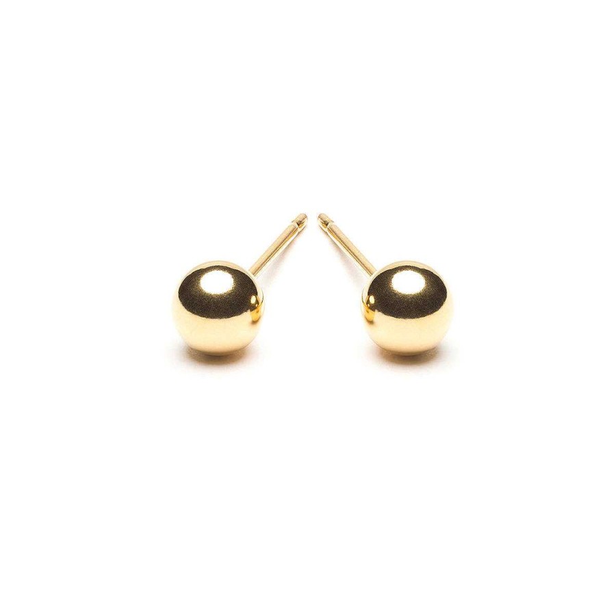 Earrings Simply Whispers | Medium Ball Stud Earrings Gold Plated