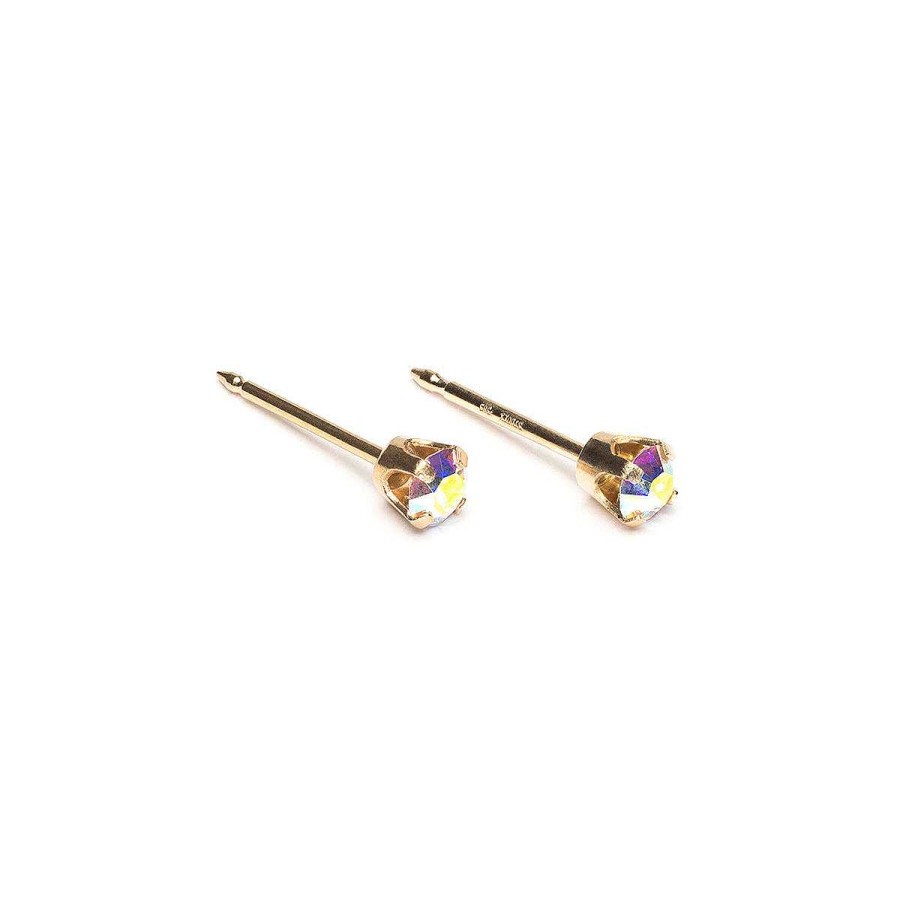 Earrings Simply Whispers | 14K Gold Rainbow Crystal Stud Earrings