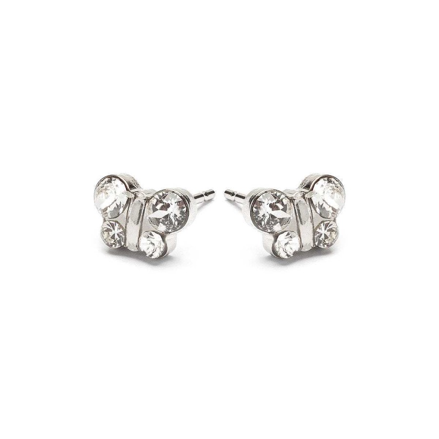 Earrings Simply Whispers | White Crystal Butterfly Earrings