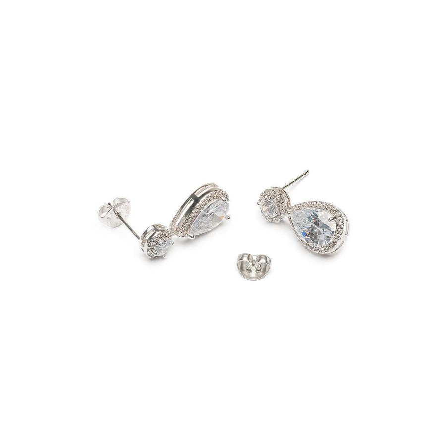 Earrings Simply Whispers | White Crystal Drop Earrings