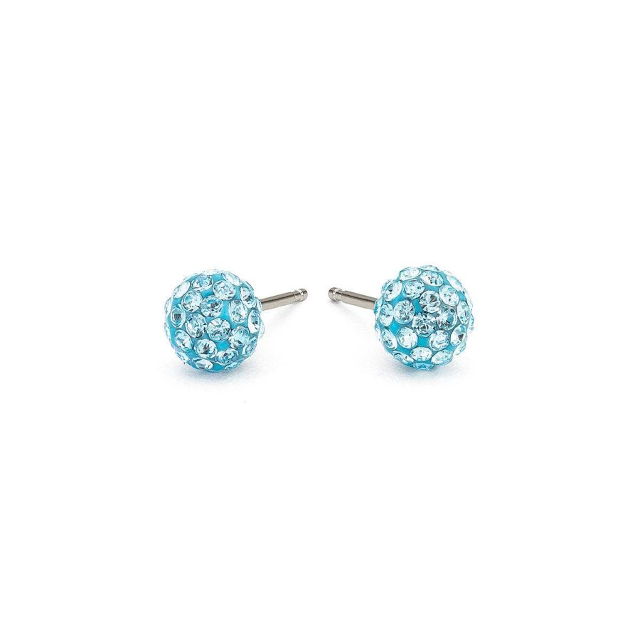 Earrings Simply Whispers | Medium Aqua Pave Earrings