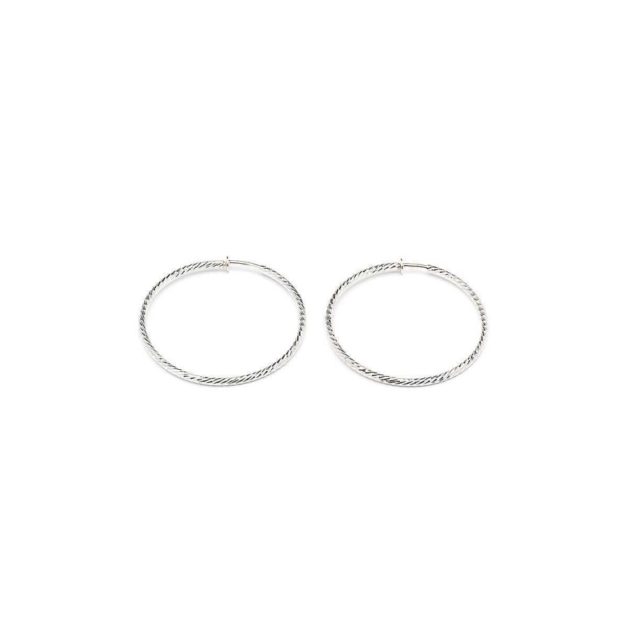 Earrings Simply Whispers | Silver Plated Oversized Spring Clip-On Hoop Earrings