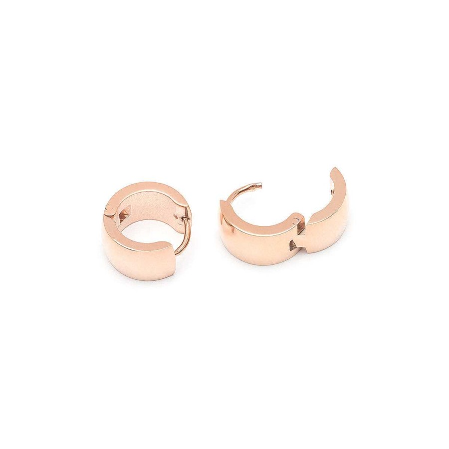 Earrings Simply Whispers | Rose Gold Wide Smooth Huggie