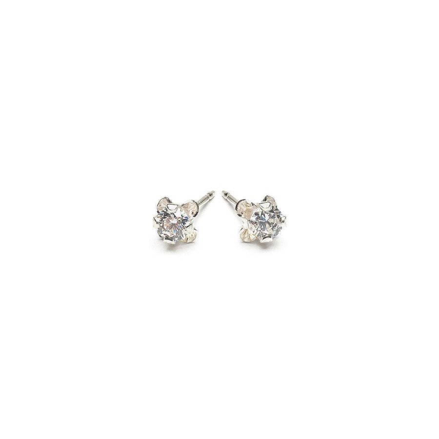 Earrings Simply Whispers | Silver Clover Micro Crystal Stud Earrings