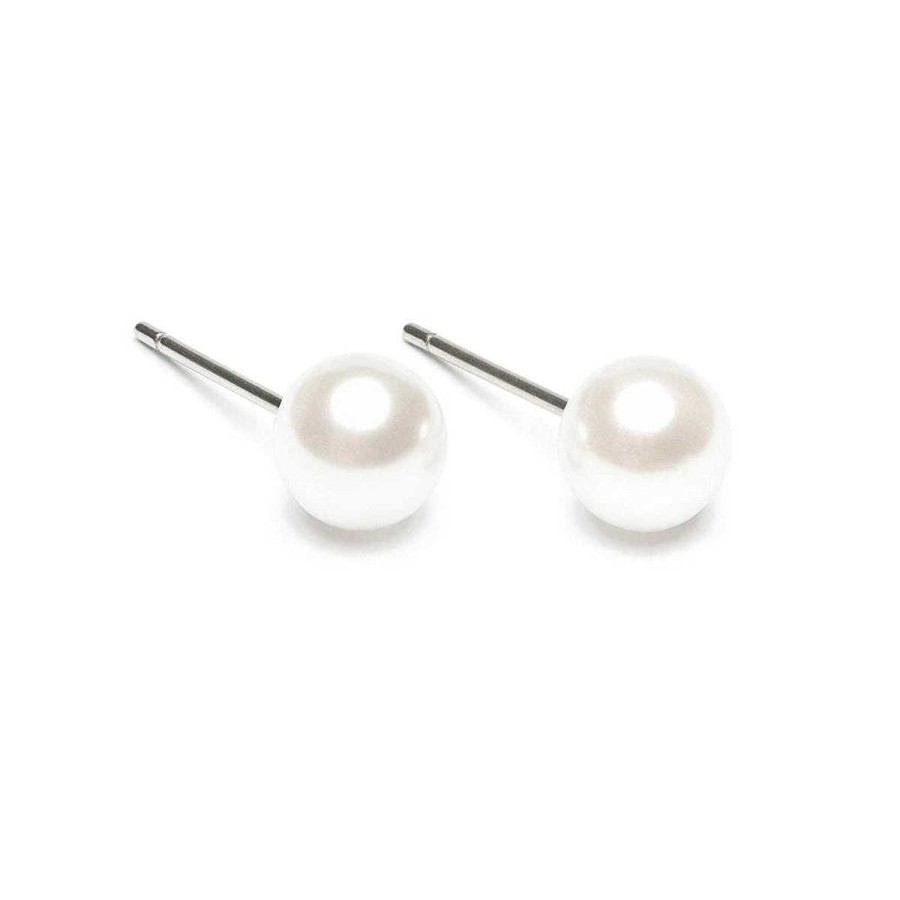 Earrings Simply Whispers | White Pearl 6Mm Stud Earrings