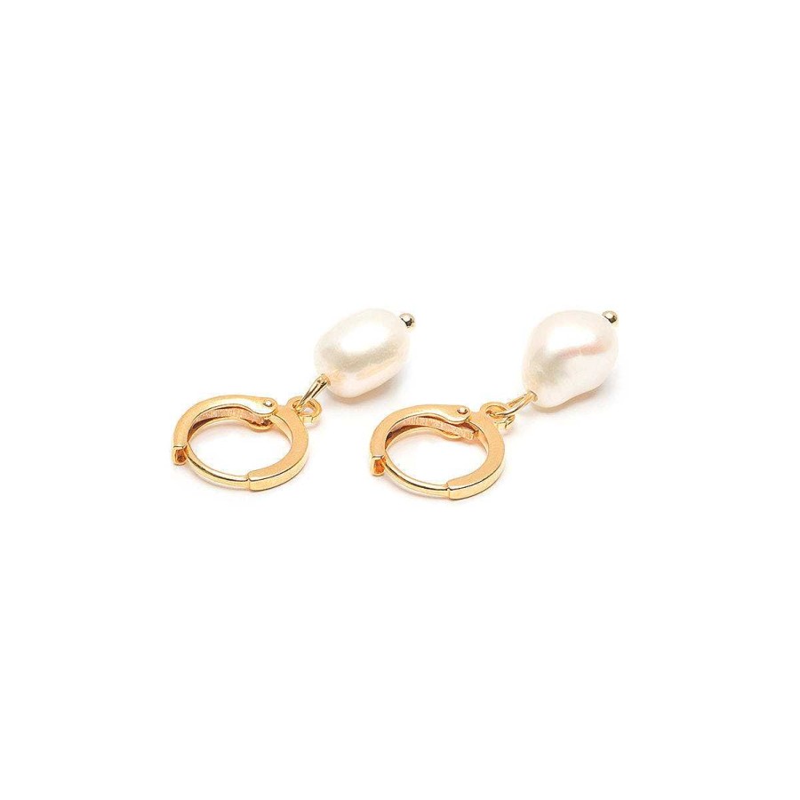 Earrings Simply Whispers | Pearl Drop Huggie Hoops