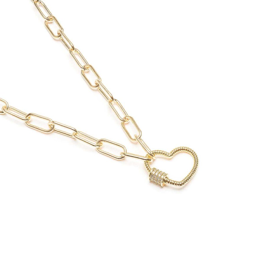 Necklaces Simply Whispers | Heart Crystal Chain Necklace