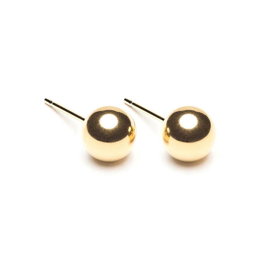 Earrings Simply Whispers | Gold Plated 7Mm Ball Stud Earrings