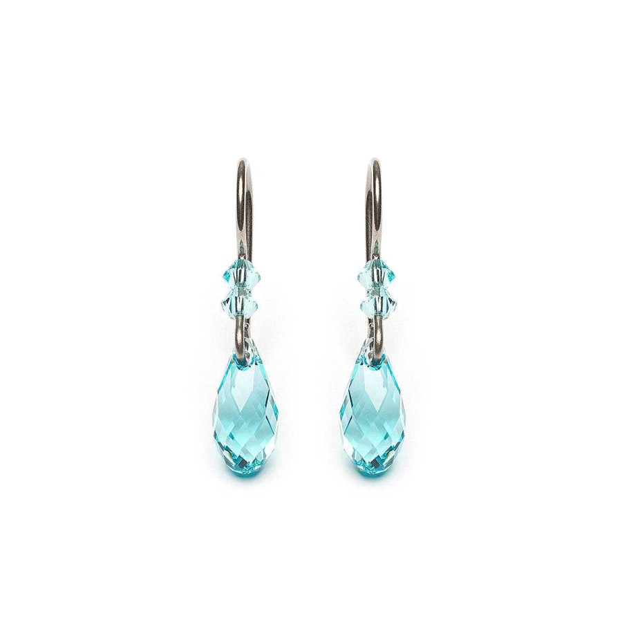 Earrings Simply Whispers | Turquoise Crystal Titanium Earrings