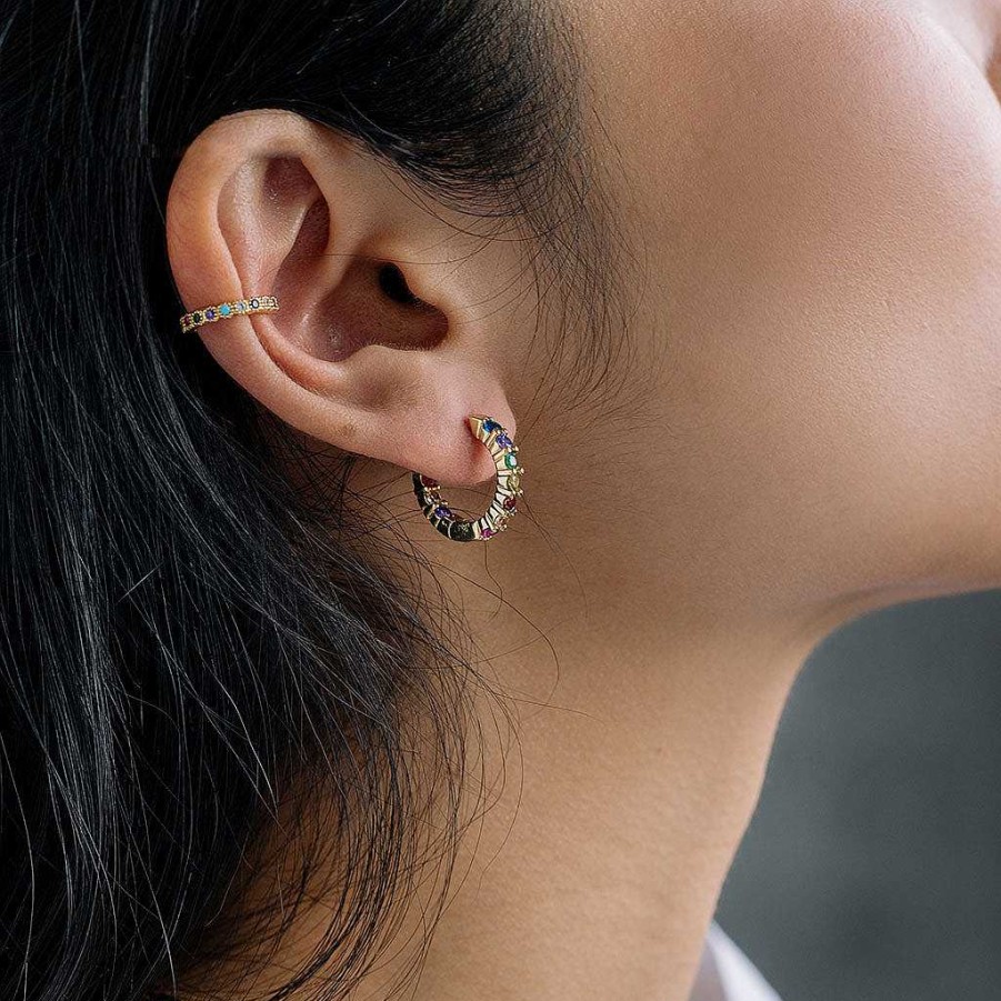 Earrings Simply Whispers | Rainbow Crystal Ear Cuff