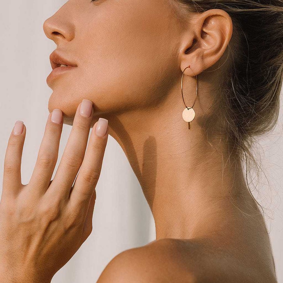 Earrings Simply Whispers | Pendant Hoop Earrings