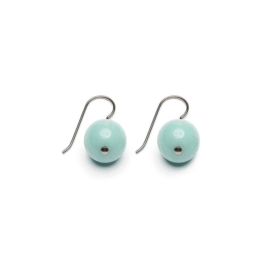 Earrings Simply Whispers | Genuine Amazonite Niobium French Hook Earrings