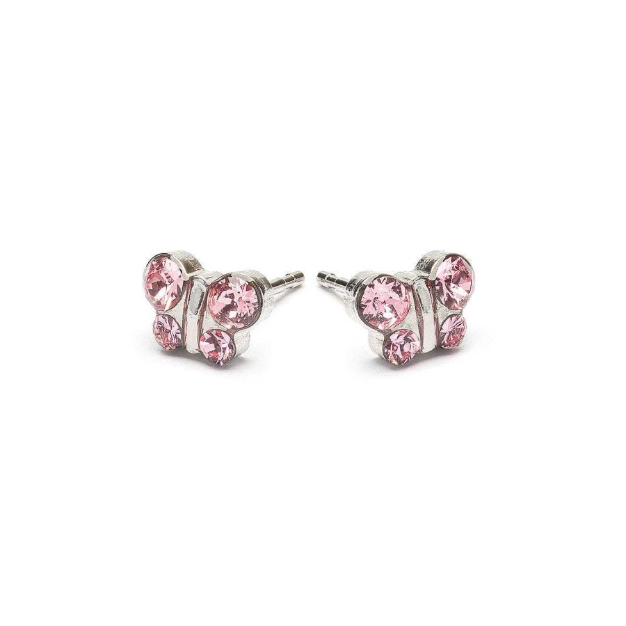 Earrings Simply Whispers | Light Pink Crystal Butterfly Earrings