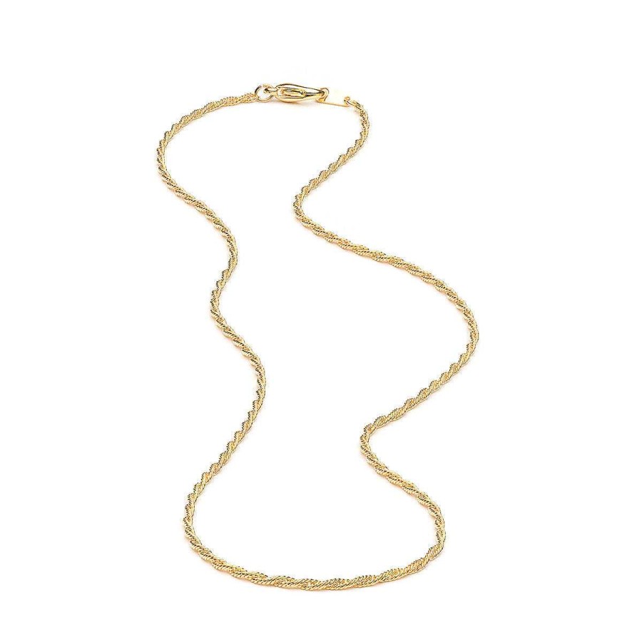 Necklaces Simply Whispers | Gold Plated 18 Inch Thin Rope Chain Necklace