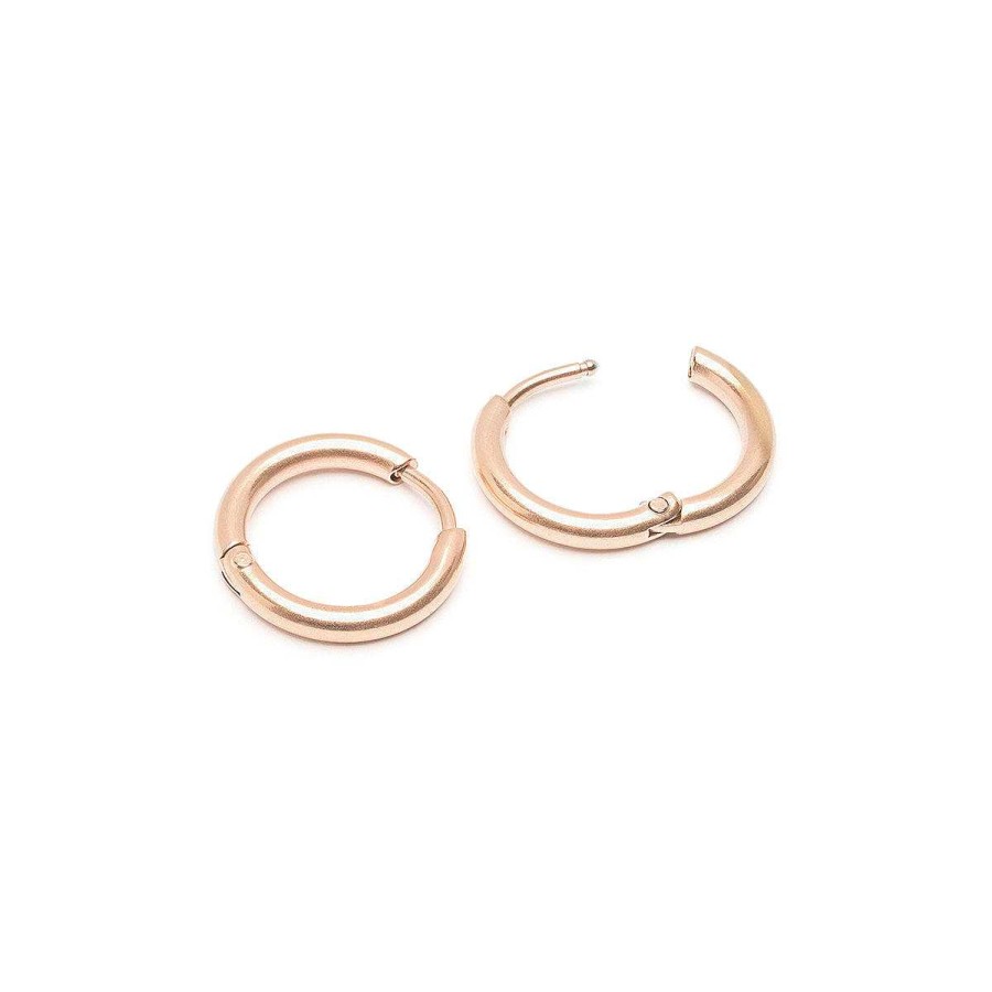 Earrings Simply Whispers | Small Huggies Rose Gold Plated