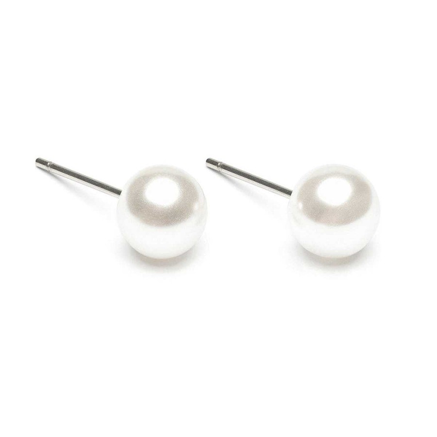 Earrings Simply Whispers | White Pearl 7Mm Stud Earrings