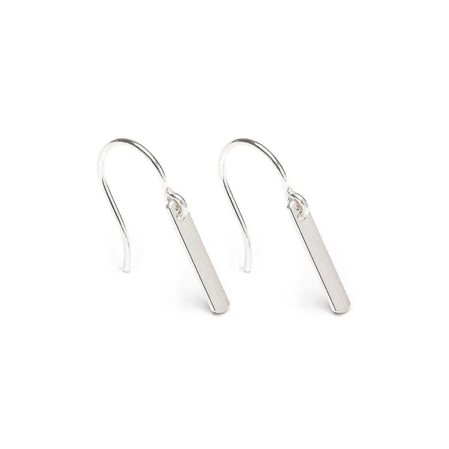 Earrings Simply Whispers | Silver Short Bar Earrings