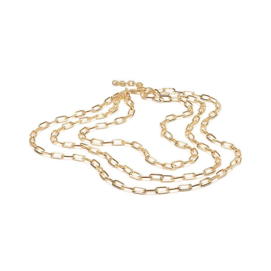 Necklaces Simply Whispers | Triple Layered Paper Clip Chain Necklace