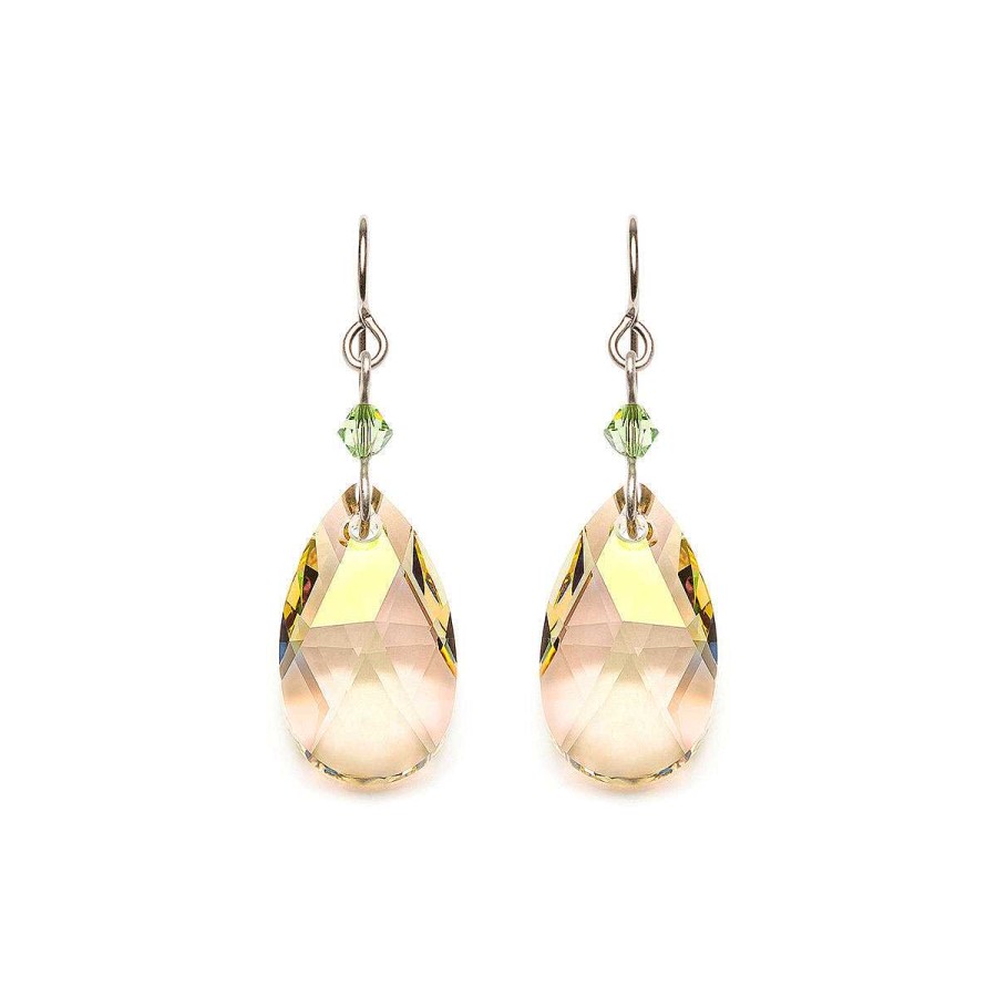 Earrings Simply Whispers | Yellow Drop Crystal Titanium Earrings