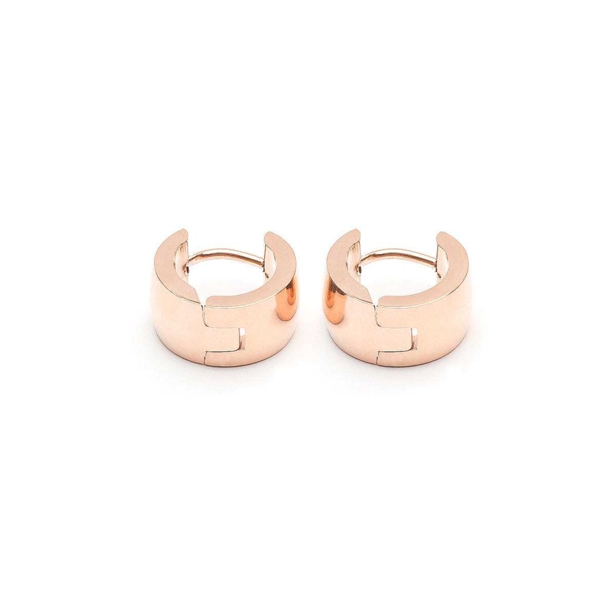 Earrings Simply Whispers | Rose Gold Wide Smooth Huggie