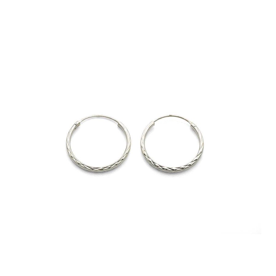 Earrings Simply Whispers | Silver Medium Hoop Earrings