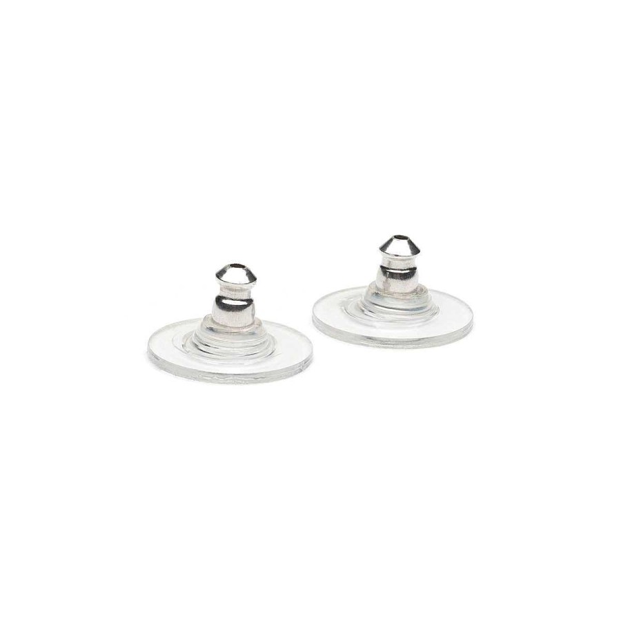 Accessories Simply Whispers | Silver Plated Plastic Disk Bullet Backs Accessory - 1 Pair