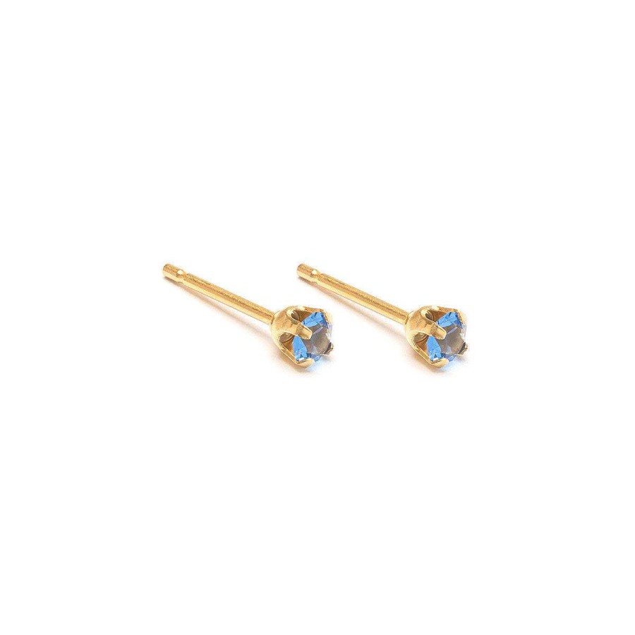 Earrings Simply Whispers | September Birthstone 14K Gold Plated Stud Earrings